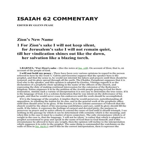 Isaiah 62 commentary