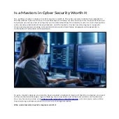 Is a masters in cyber security worth it