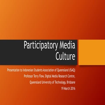 Indonesian Society of Queensland presentation 19 March 2016