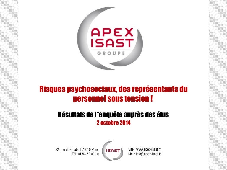 Resultats De L Enquete Sur Les Risques Psychosociaux Des Elus Du Per Resultats De L Enquete Sur Les Risques Psychosociaux Des Elus Du Per