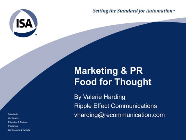 Marketing & PR Food for Thought, Va...