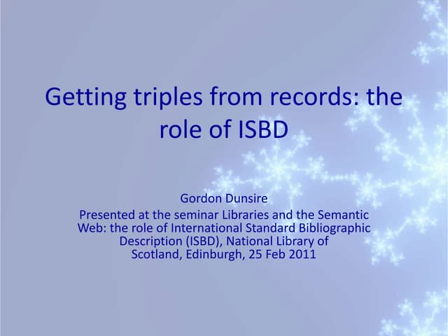 Getting triples from records: the role of ISBD