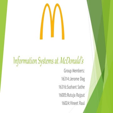 Information System Survey @ McDonald's