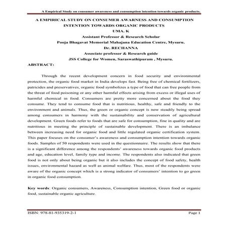 ISBN  publication 2 - A  EMPIRICAL STUDY ON CONSUMER AWARNESS AND CONSUMPTION...