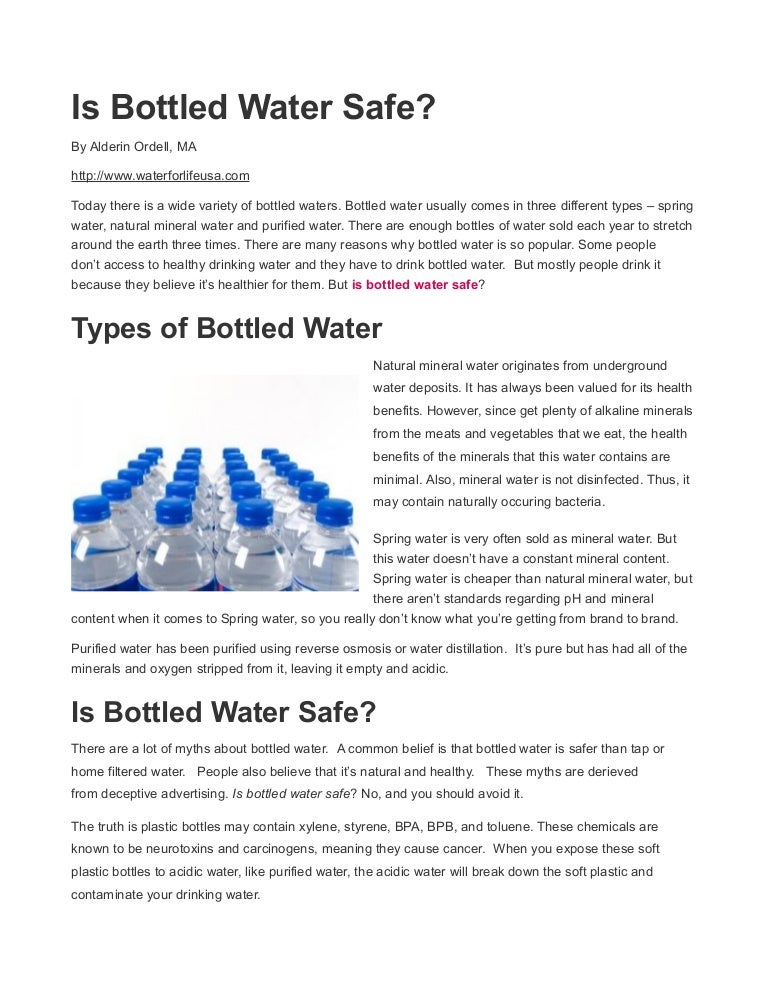 Is Bottled Water Safe?