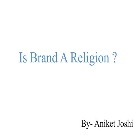 Is Brand a Religion ?