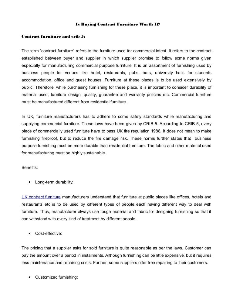 Is buying contract furniture worth it