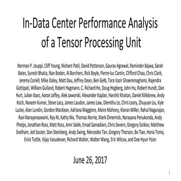 isca 2017 In-Datacenter Performance Analysis of a Tensor Processing ...