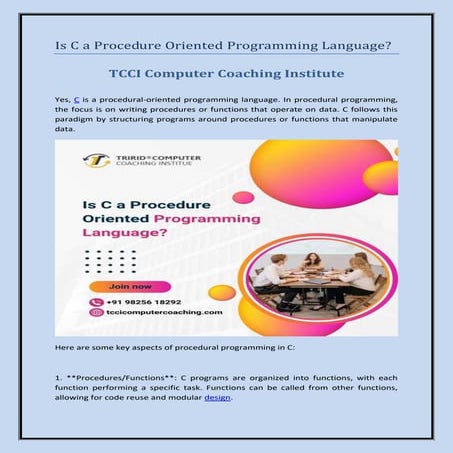 Is C a Procedure Oriented Programming Language.doc