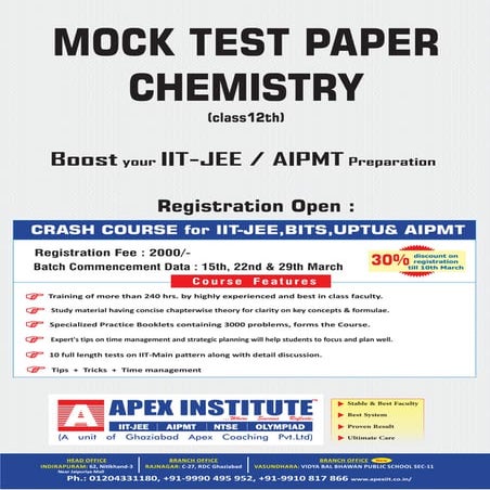 I.S.C. Class XII Sample Papers 2016