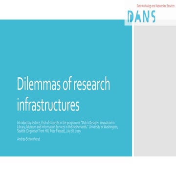 Dilemmata of research infrastructures