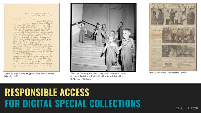 Responsible Access For Digital Special Collections