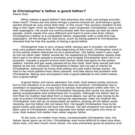 Is christopher's father a good father
