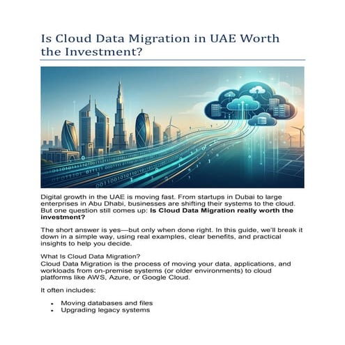 Is Cloud Data Migration in UAE Worth the Investment? | PDF