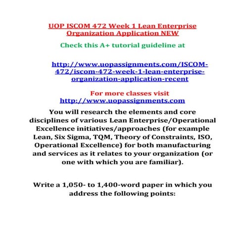 ISCOM 472 Entire Course NEW