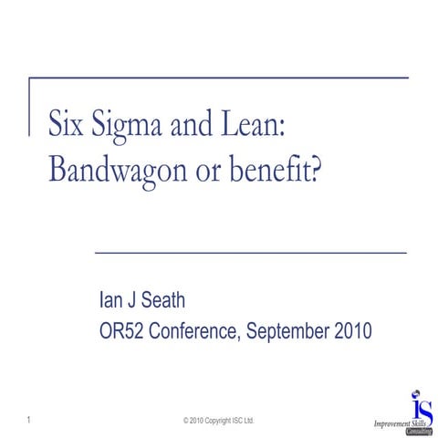 Lean and Six Sigma in Criminal Justice
