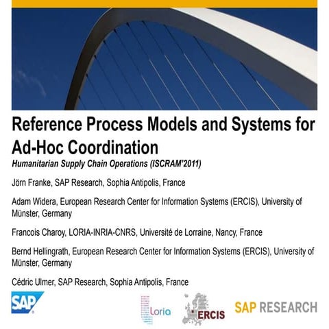 Reference Process Models and Systems for Ad-Hoc Coordination