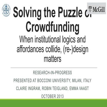 Solving the Puzzle of Crowdfunding in Sweden_Teigland et al