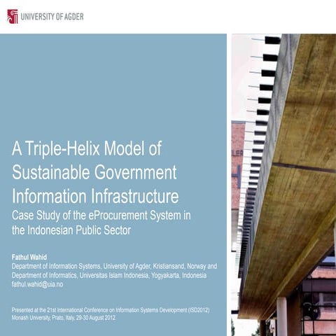 A Triple-Helix Model of Sustainable Government Information Infrastructure: Ca...