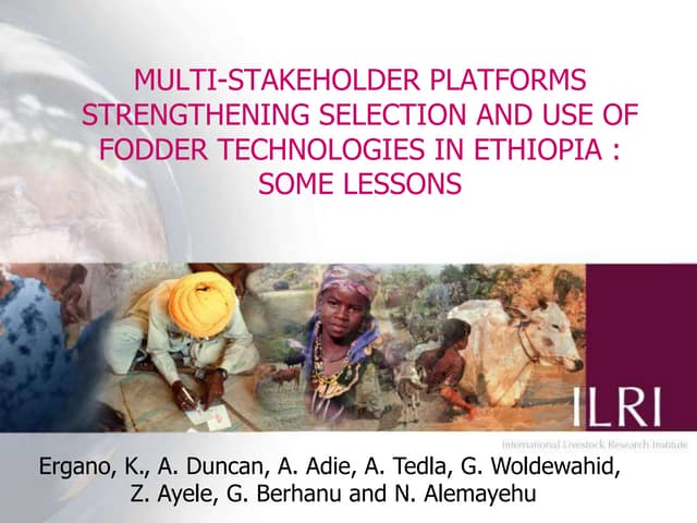 Multi-stakeholder platforms strengthening selection and use of fodder technologies in Ethiopia: some lessons