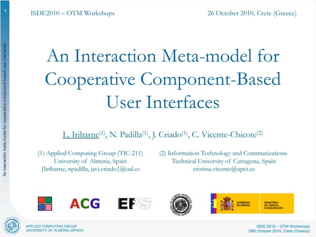 An interaction meta-model for cooperative component-based user interfaces