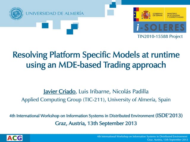 Resolving Platform Specific Models at runtime using an MDE-based Trading approach