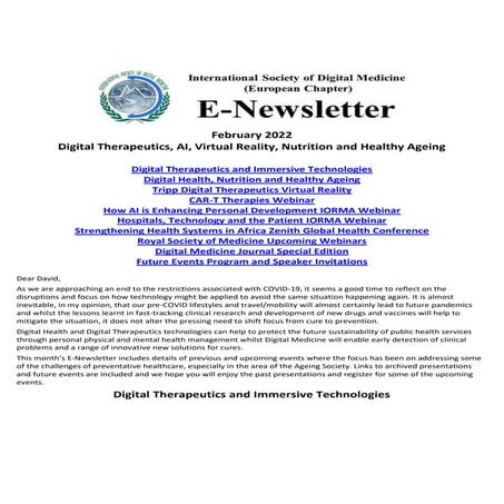 ISDM E-Newsletter February 2022