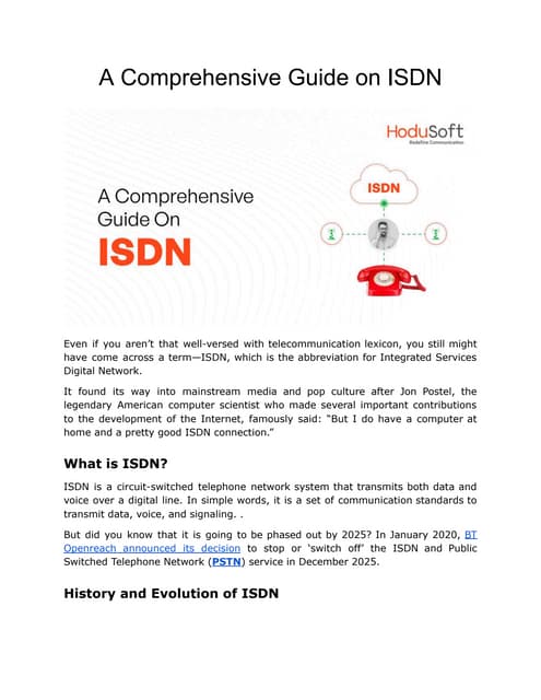 What Is ISDN? – How It Works, Pros & Cons, and Alternatives | HoduSoft