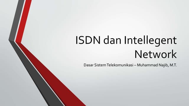 Isdn dan intelegent network