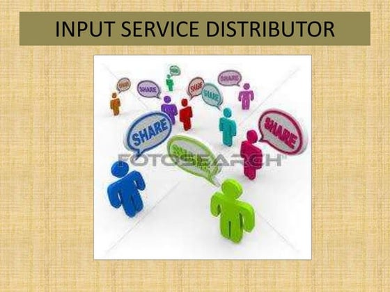 Concept of Input Service Distributor (ISD) in GST-PPT | PPT