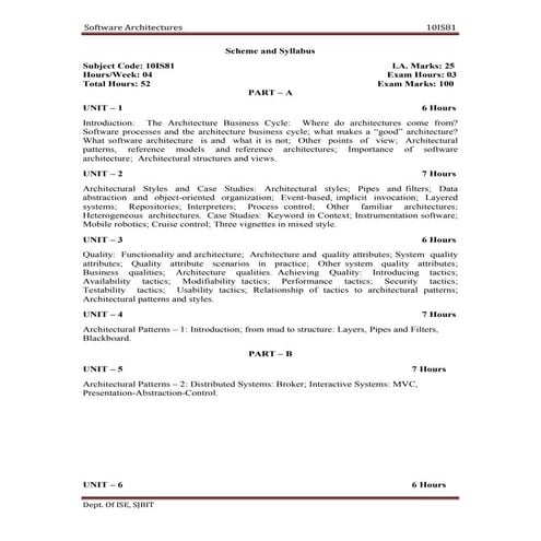 Ise viii-software  architectures [10 is81]-notes