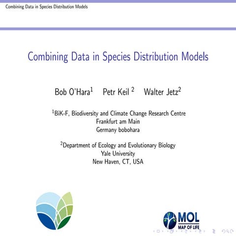 Combining Data in Species Distribution Models