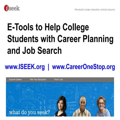 E-Tools to Help College Students with Career Planning and Job Search