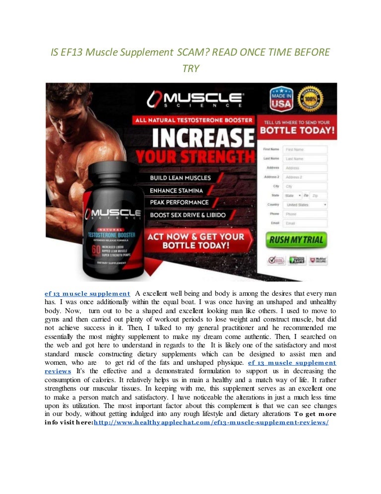 is ef13 muscle supplement scam read once time before try