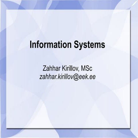 Basics of Information Systems 