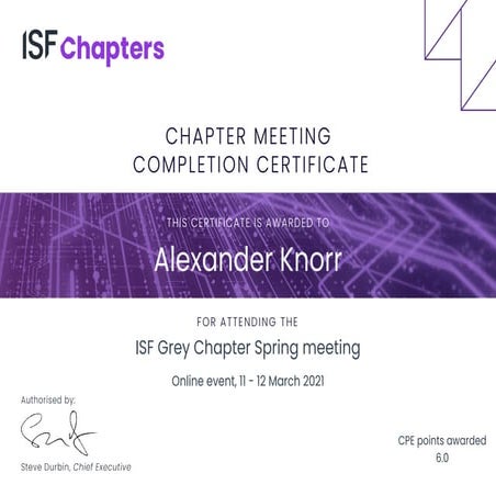ISF Grey Chapter Spring meeting