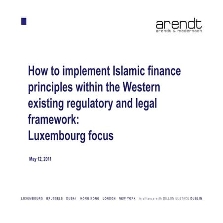 Isfin  Islamic Finance In Western Countries(Regulatory &amp; Legal) Arendt