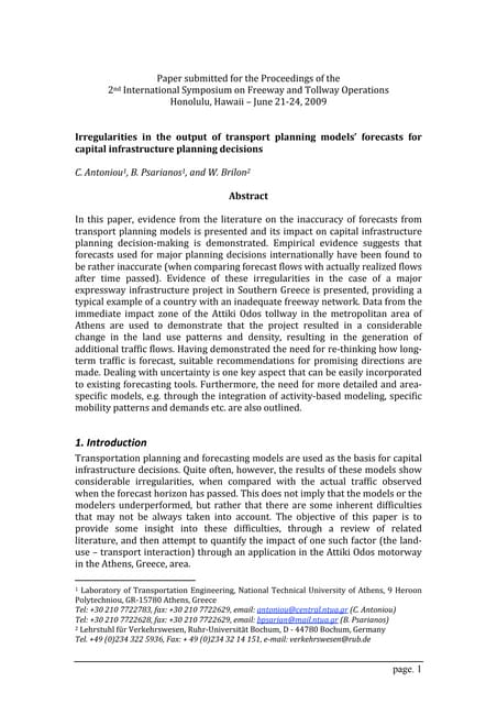 Irregularities in Traffic Forecasts