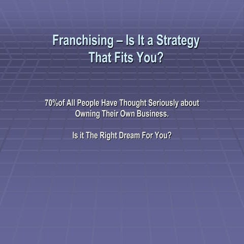 Is Franchising A Fit For You