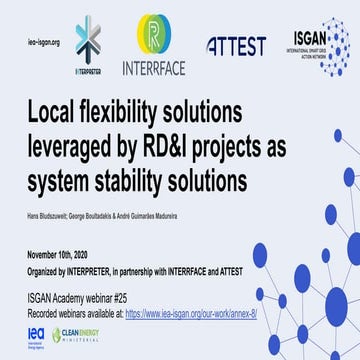 INTERPRETER – Local flexibility solutions leveraged by RD&I projects as syste...