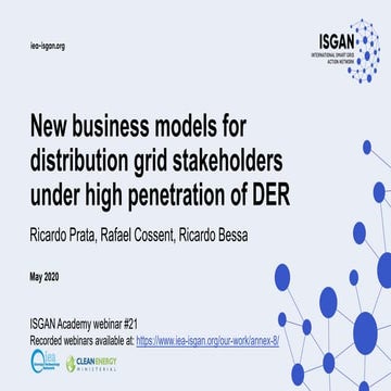New business models for distribution grid stakeholders under high penetration...