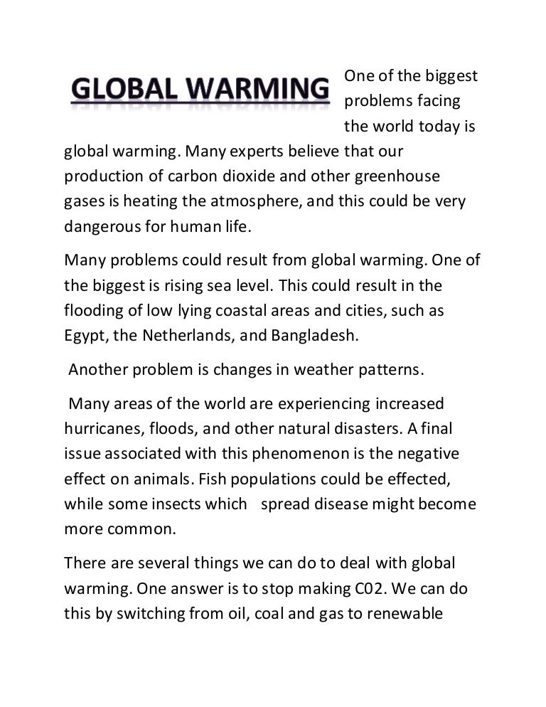 Global warming speech conclusion image