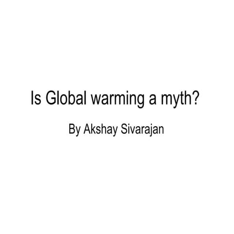 Is global warming a myth