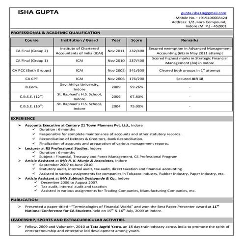 Resume - Isha Gupta