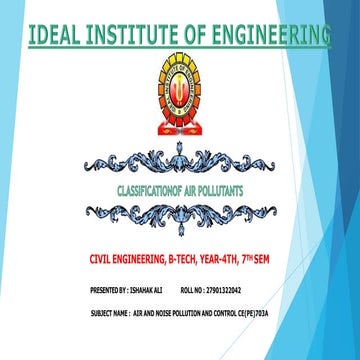 Classification of air pollutants_Air & noise pollution