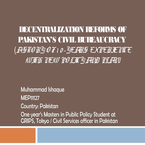 Story of Devolution of power reforms