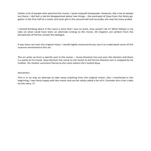 Ishaqzaade   an alternate ending