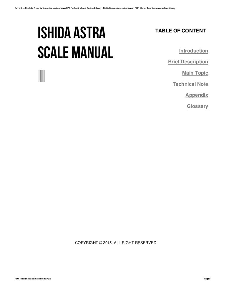 Ishida astra scale manual