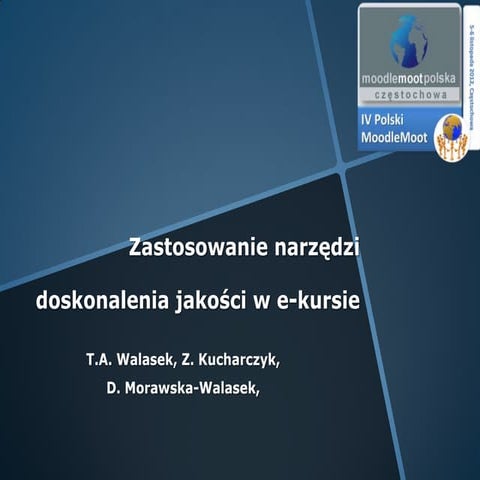 Zastosowanie narzędzi doskonalenia jakości w e-kursie