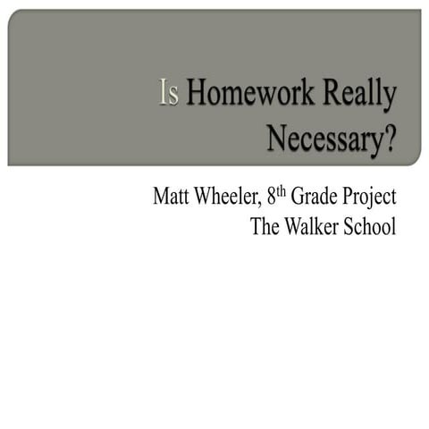 Is Homework Really Necessary